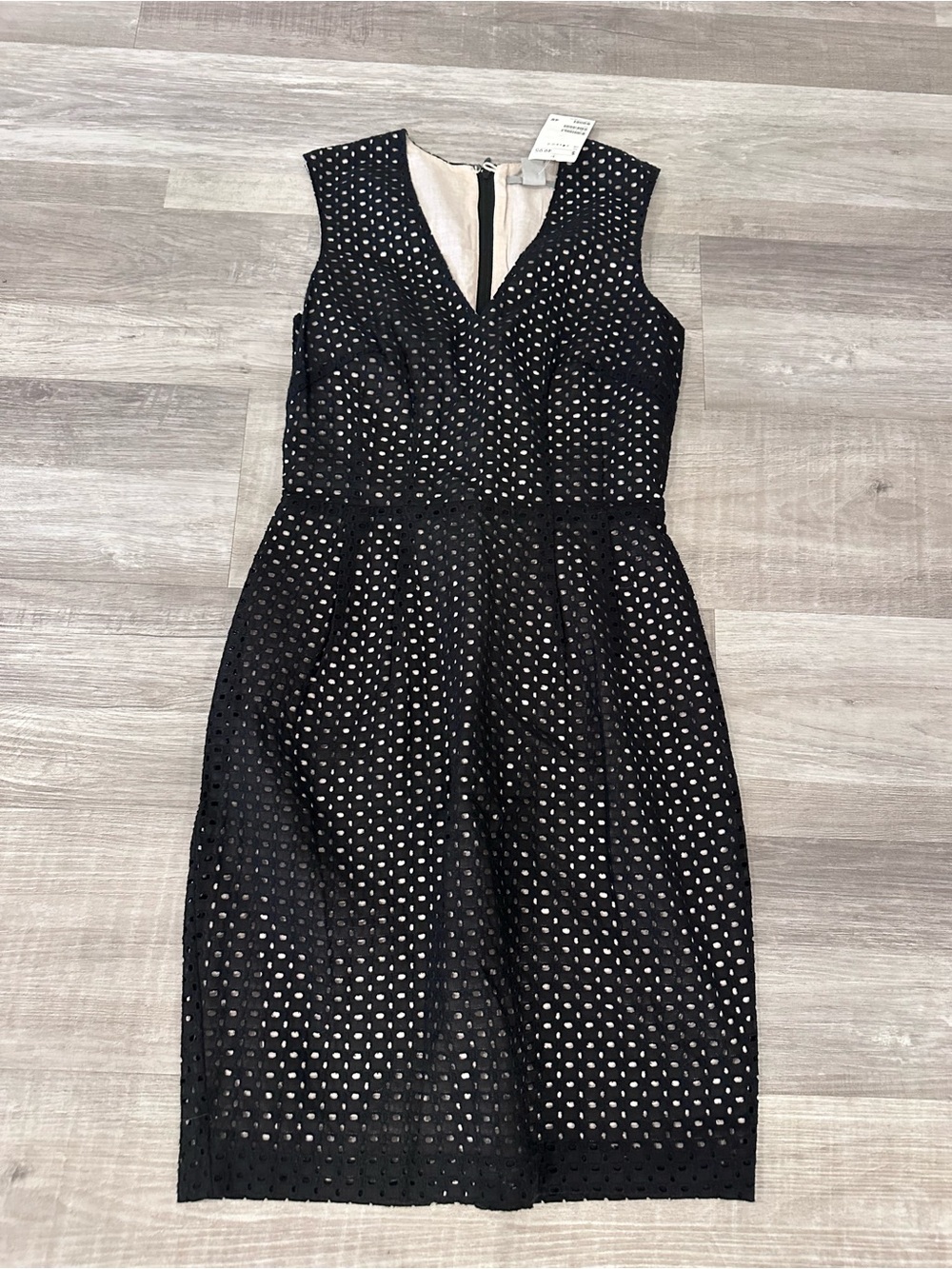 H&M Black Eyelet Mini Sheath Dress